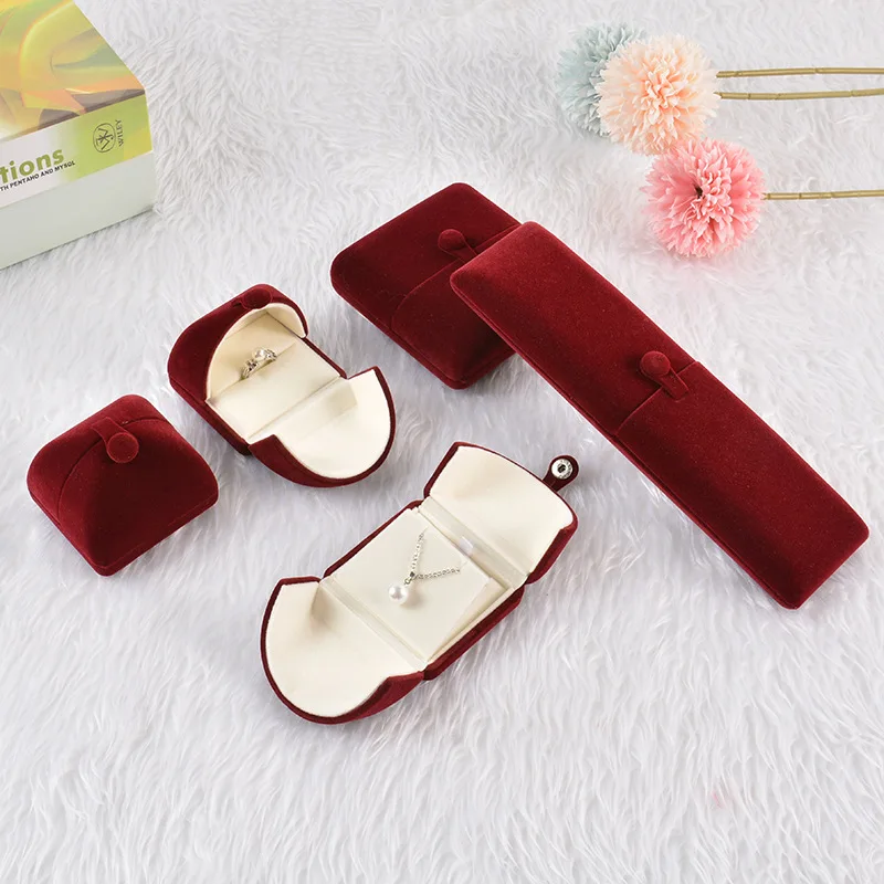 New Ideas Product Luxury Jewelry Packaging Box Velvet Ring Necklace Packing Paper Box Wholesale