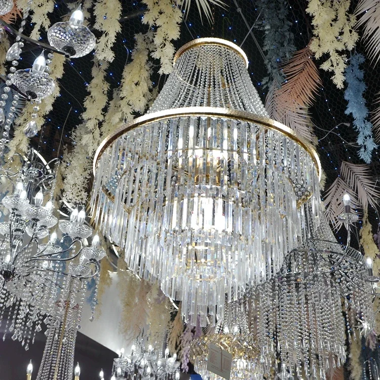 Luxury Hotel Banquet Hall Led Chandelier Large Fancy Lights Ceiling ...