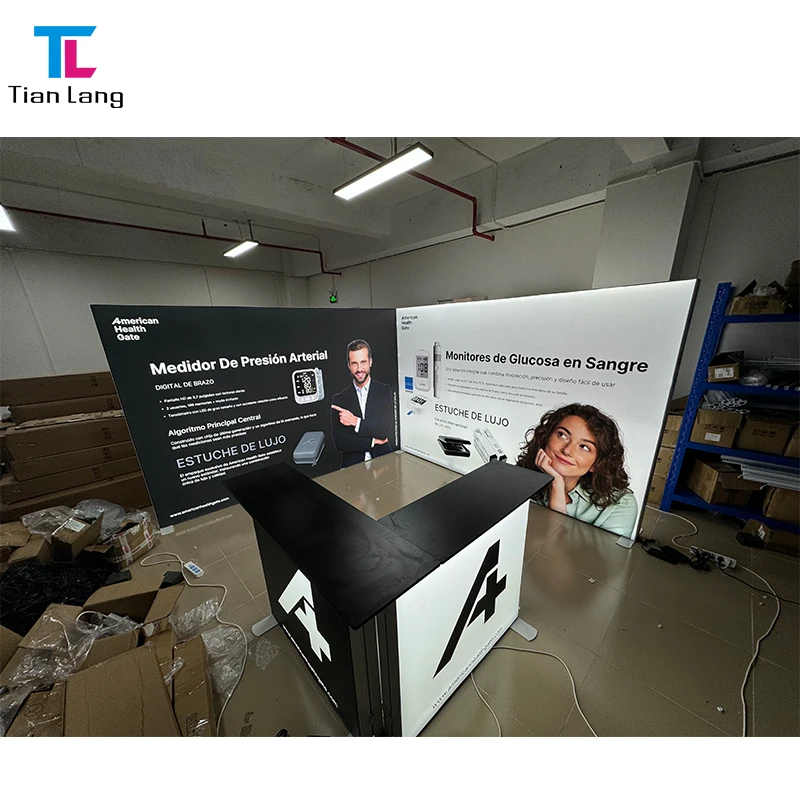 Trade Show Floor standing portable frame Backlit Display SEG light box cloth Freestanding LED Light Box for Exhibition