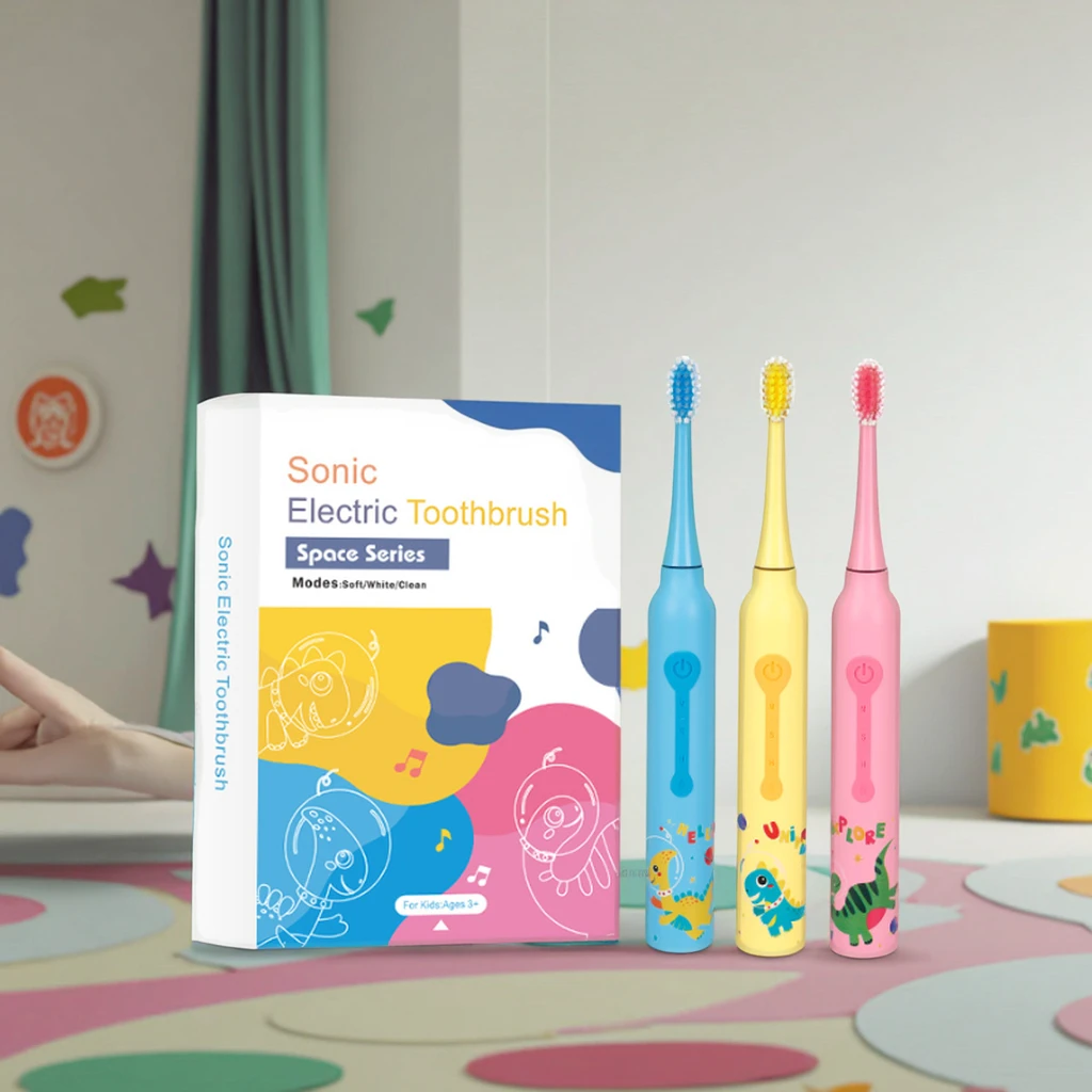 Hot Sale Wireless Cute Animal Pattern Children Electric Toothbrush with Three Cleaning Modes