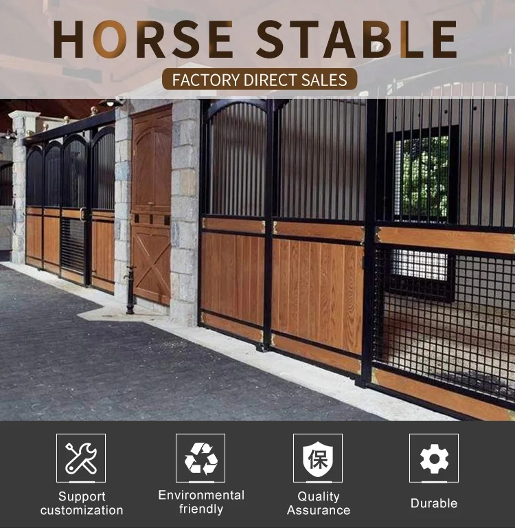 High Density Fronts Stables Panel Prefabricated Horse Stall Systems