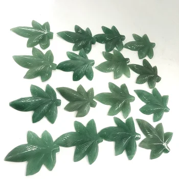 Hand Carved Crystal Leaves Natural Green Aventurine Quartz Crystal Leaf for Decoration