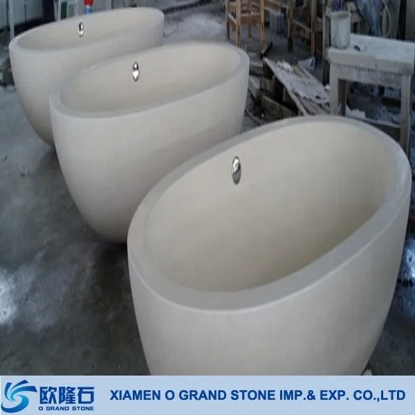 Ванна из полированного бежевого натурального