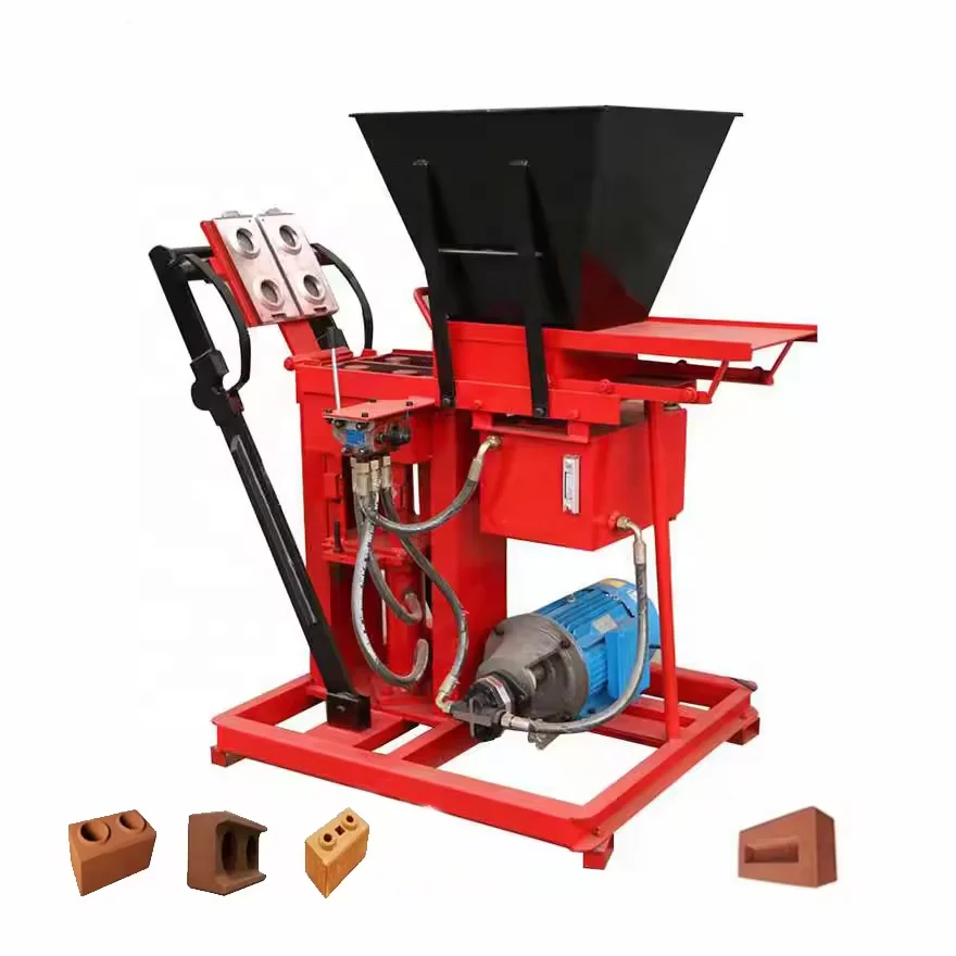 WT2-25 Hydraulic Press Clay Brick Building Block Machine Interlocking ...