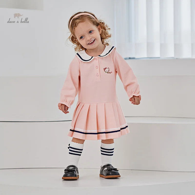 DB1248011 DAVE BELLA Kids Fashion Dress Spring Baby Girls Casual Outdoor  Academic Style Sport Cute Dress