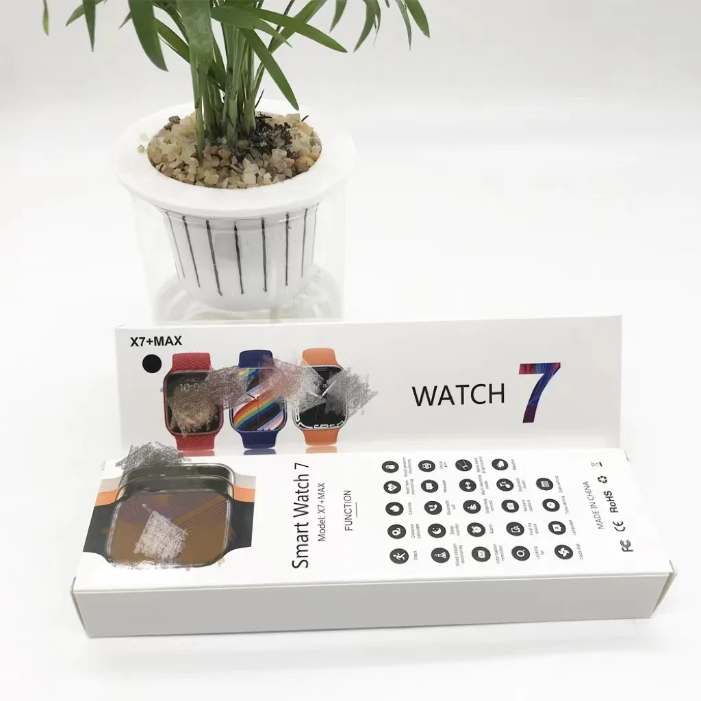 2022 New X7+Max Smart Watch X7 Plus Max Bt Call Full Touch Heart Rate Smart Watch Watch 7 Series 7 Reloj Inteligente