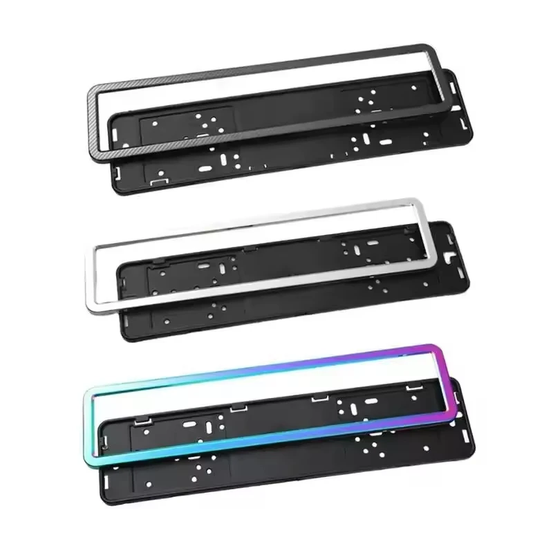 Stainless Steel Border License Number Plate Frame Custom Printing Wholesale Europe Car Plate Cover Holder ABS Plastic