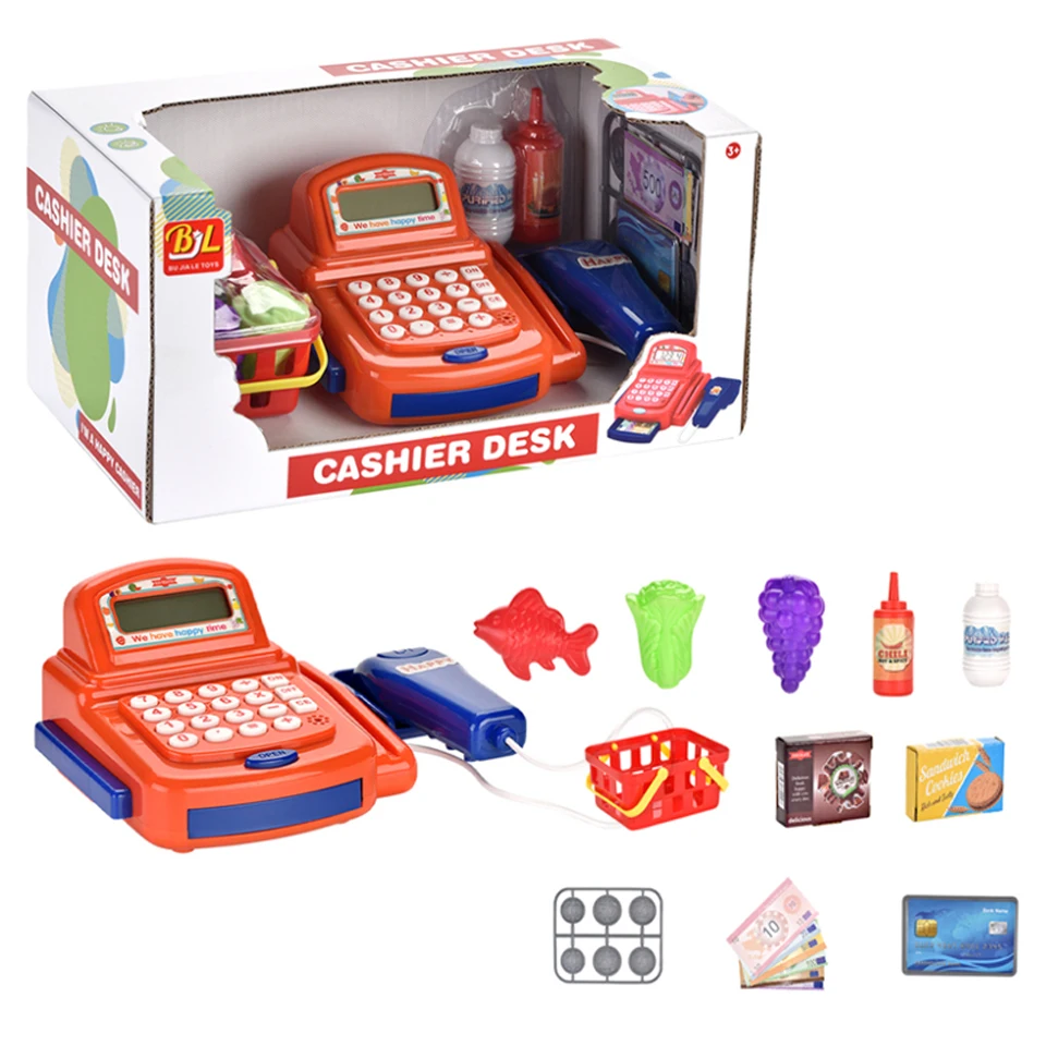 Learning Math Play House Simulate Cashier Set Toys Supermarket Cash Register Toy for Kids