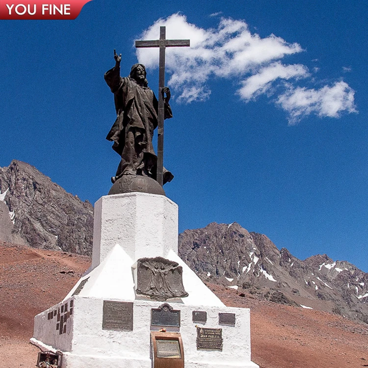 Large Jesus on a Cross Bronze Sculpture Crucifixion Sculpture