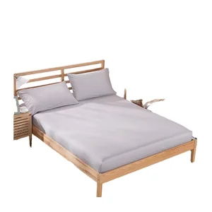 Luxury Hotel Bedsheet Microfiber Fabric Plain Color Simple Fitted Bedsheet Full Deep Pocket Bedsheet