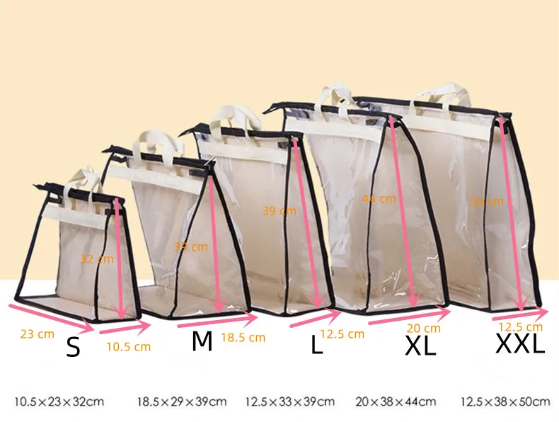 Высокое качество многоразмерная прозрачная сумка сумки для хранения с молнией и ручками органайзер Пылезащитная