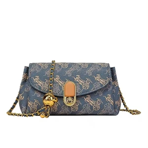 2026 Women's Designer PU Purse Bag Handmade Chain Shoulder Messenger Thread Pattern Fashionable Summer Year-Round Use Cover