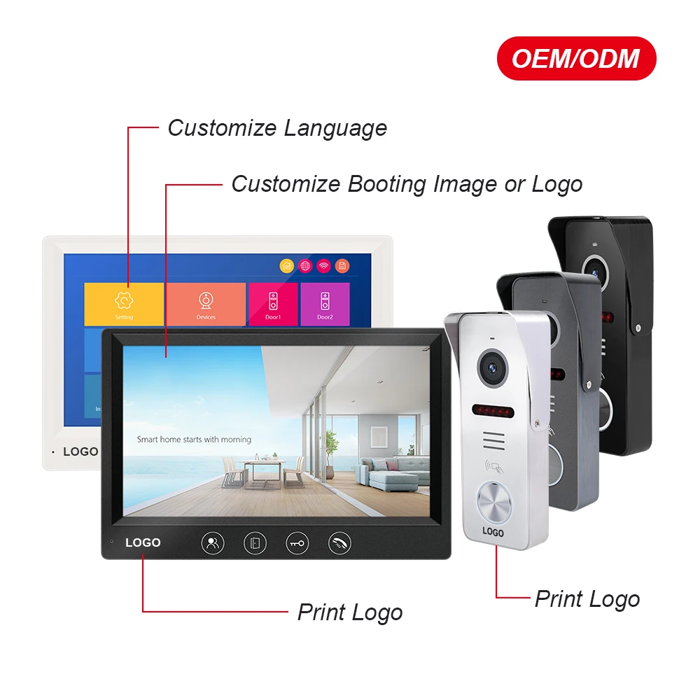 Video Door Phone Doorbell Wired Video Monitor 7" Wired Door