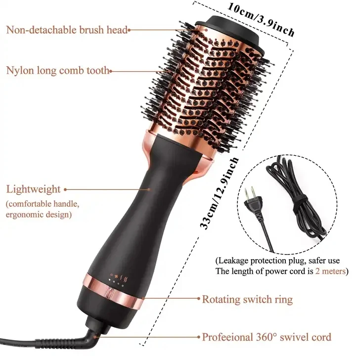 Hot Hair Brush Curler Roller Rotate Style Comb Styling Curling Hair