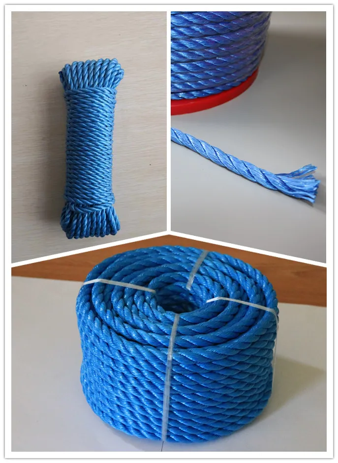 20mm Blue Poly Split Film 3-strand Polypropylene Rope x 100 Metre Coil CHEAP 