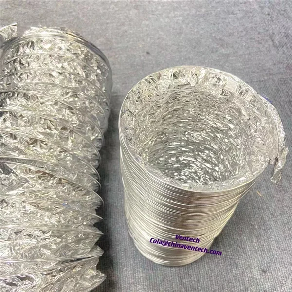 HVAC SYSTEM  Air Cooling Round Aluminum Flexible Non Insulation Duct for Ventilation