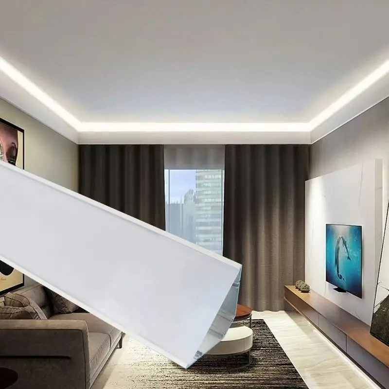 New Arrivals Slot-free Linear Light Double-light Top Corner Aluminum LED Channel for House Main Illumination Ceiling LED Profile