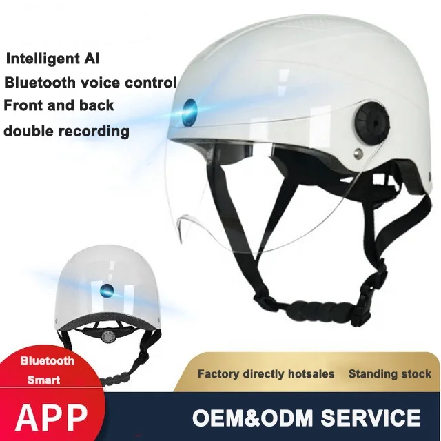 Оптовая продажа Фабричный шлем с открытым лицом мотоциклетный голосовой функцией велосипедный смарт-шлем камера