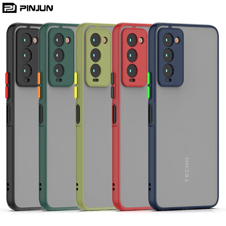 Factory Free Sample Shell for Tecno Camon 18 Shockproof Colorful TPU Bumper Slim Matte Frosted Clear Smoke Cell Phone Case
