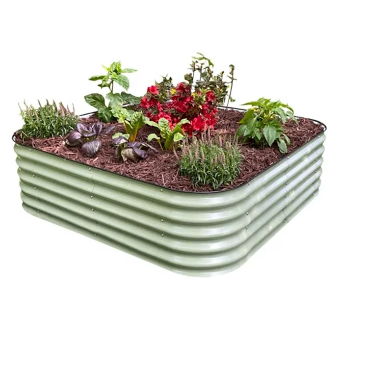 Outdoor Galvanized Metal Raised Garden Bed Kits Metal Raised Planter
