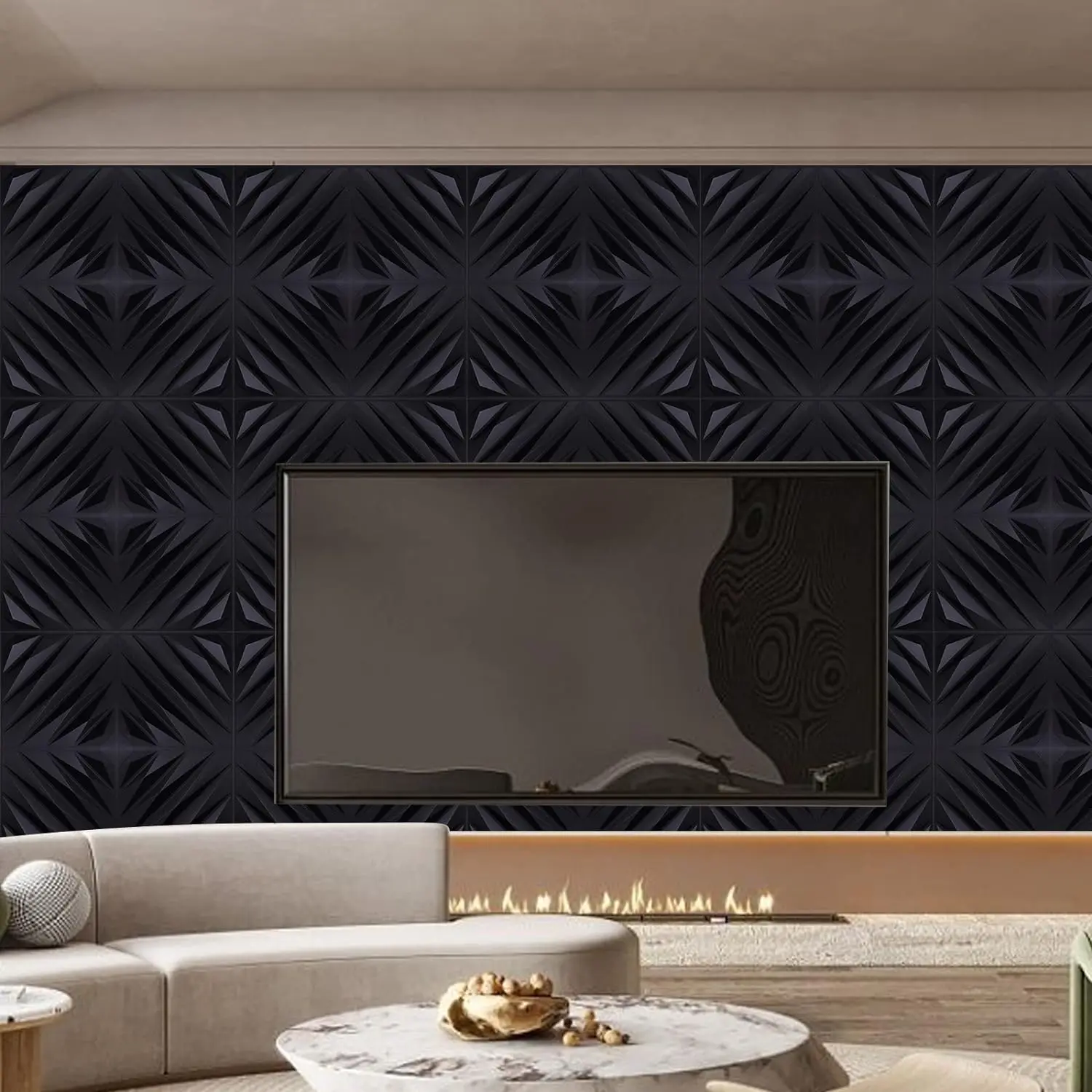 UDK Hot Selling PVC Vinyl 3D Luxury Style Wall Panel Wall Board Easy to ...