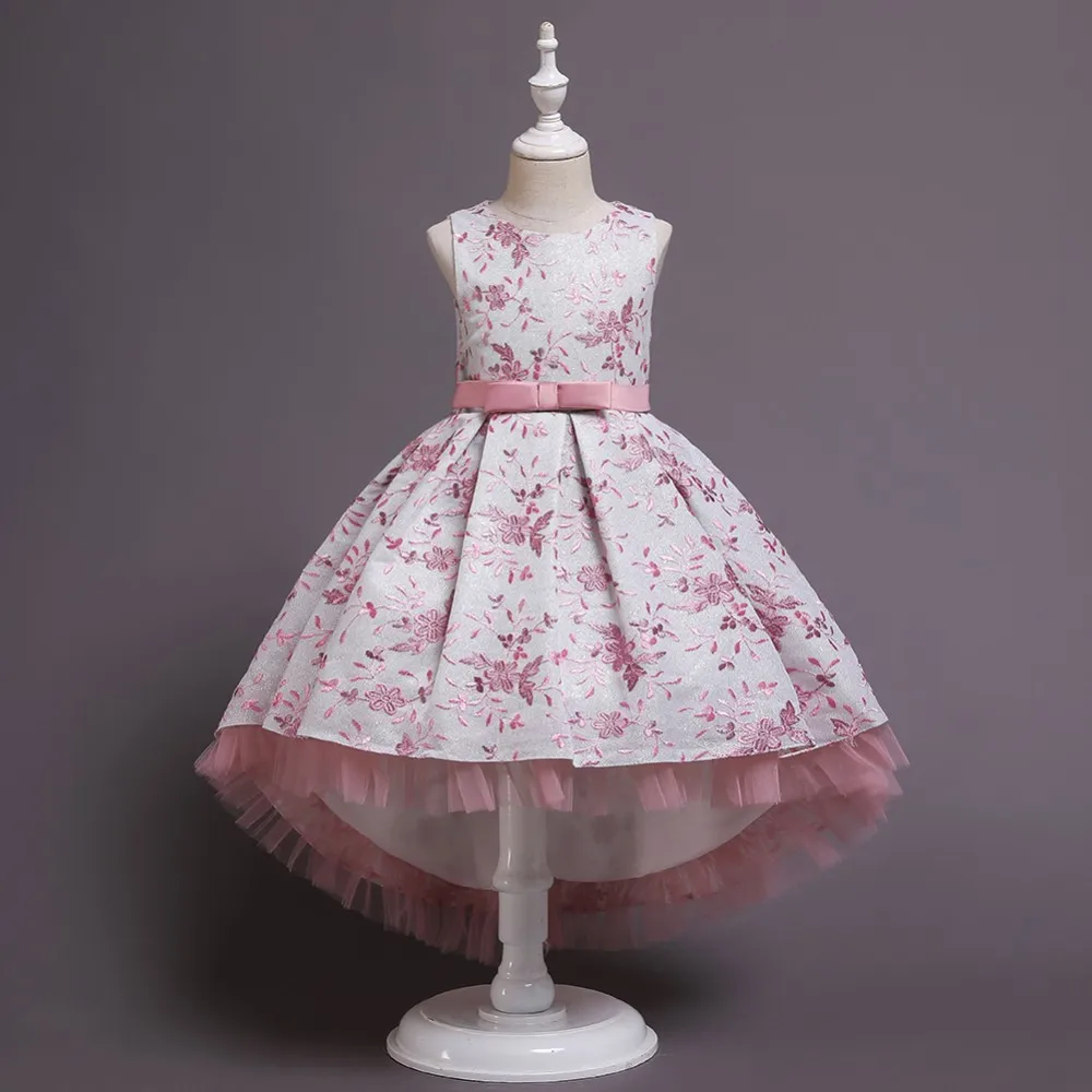 элегантная принцесса цветочная девушка платье длиннохвостая девочка свадебное платье 3 - 14 лет