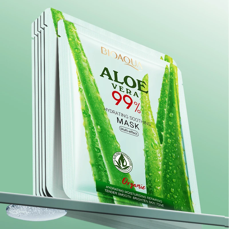 BIOAQUA 99% Aloe Gesichtsmaske fr alle Hauttypen, feuchtigkeitsspendend