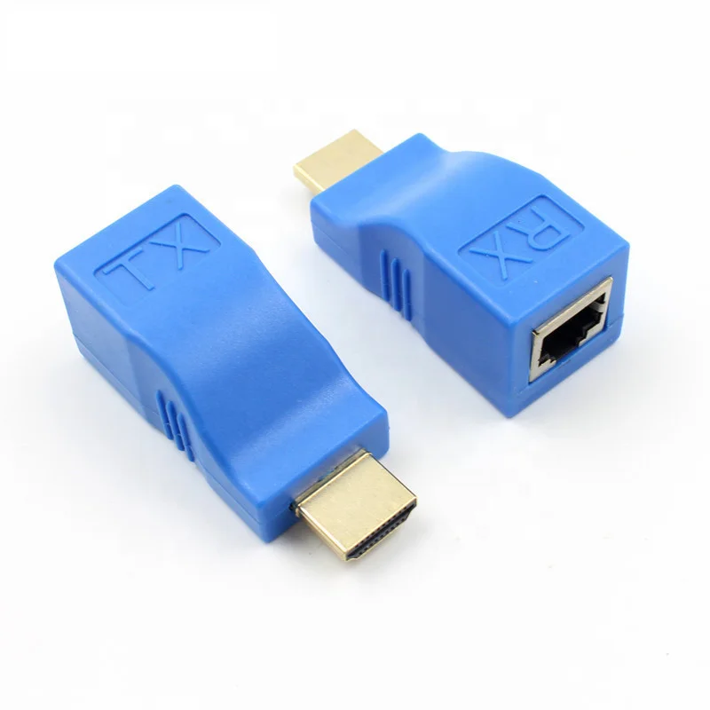 HDMI Extender over Ethernet RJ45 Cable with Built in HDMI Plugs 30m