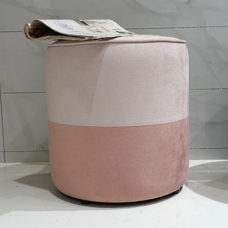 Velvet Stool Tufted Soft Ottoman Round Stool Pouffe Designer Ottoman Furniture Footstool Chair Foot Stool