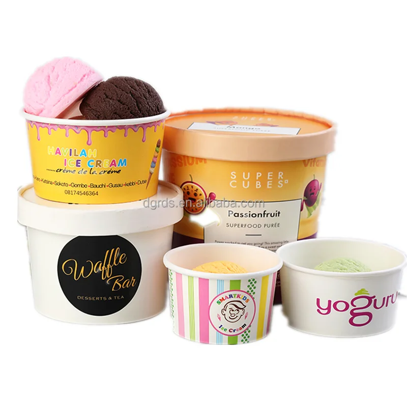 Food Grade Disposable Packaging Ice Cream Paper Cup Custom Printed 3oz ...