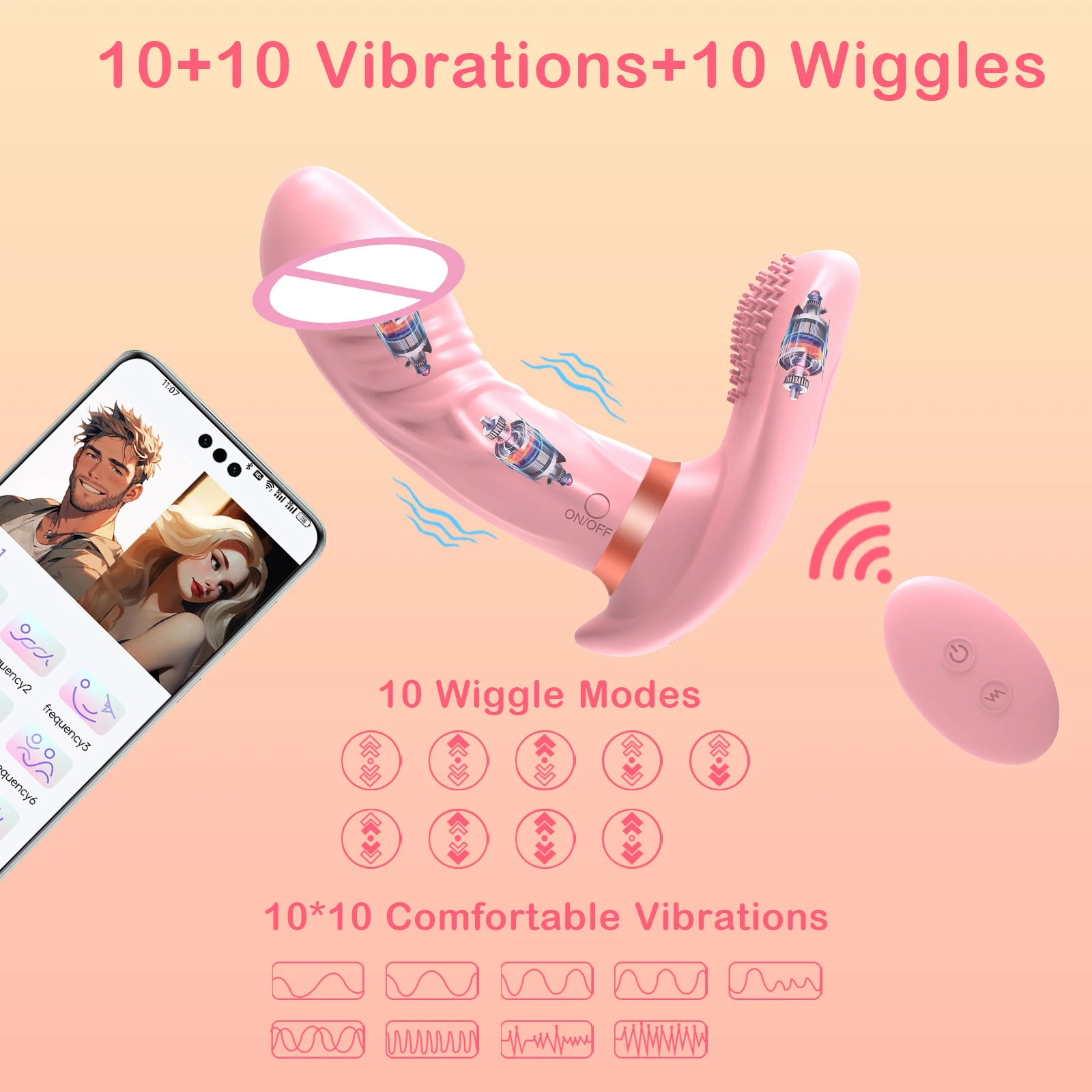 Vibrator Clitoris Dildos and G-Spot Clit Stimulator Remote Control Vibrate  Masturbation Sex Toys for Women 10 Vibrating Modes