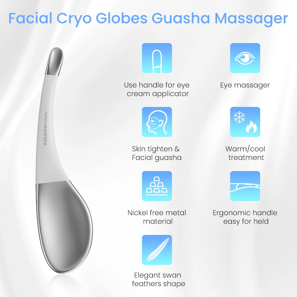 TOUCHBeauty Newest Hot and Cool Cryo Facial Globes Massager Body Spatula Tool Eye Massager