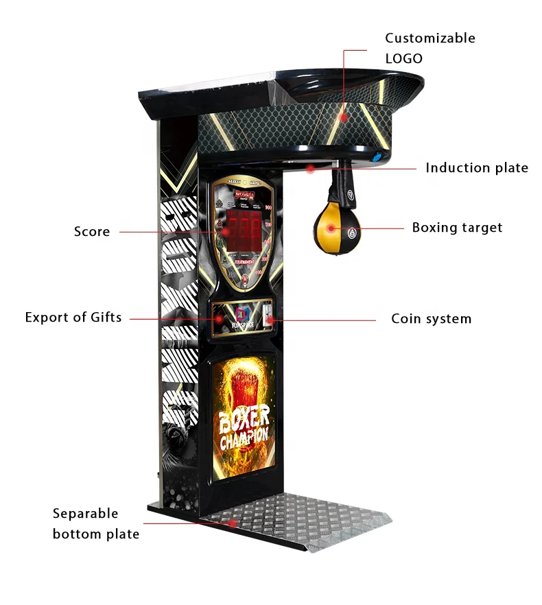 Indoor Amusement Coin Operated Games Punching Ultimate Maquina De Boxer Electronic Tickets Redemption Arcade Boxing Machine