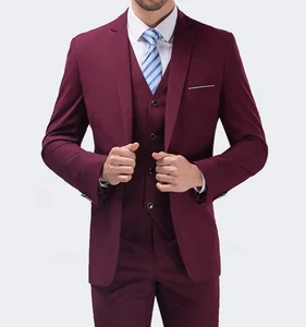 Fast Delivery 3-Piece Men's Business Suit Latest Design TR Demin Fabric Regular Fit Coat Pant Anti-Static Plus Size Breathable