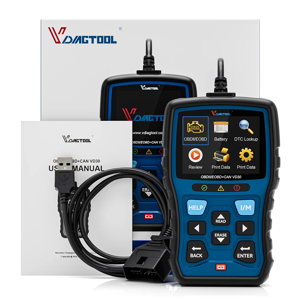 VDIAGTOOL VD30 OBD2 Scanner Automotive Code Reader Engine Check Diagnostic Scan Tool OBDII EOBD Scan Tool DTC Lookup