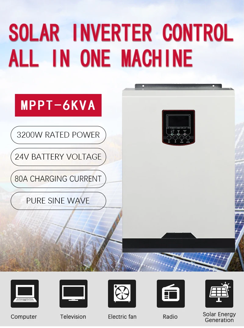High Quality Hybrid Solar Inverter MPPT DC 24V 48V 220V 230V AC On Off Grid Power Inverter 3200W 3500KW 5KW 5500W