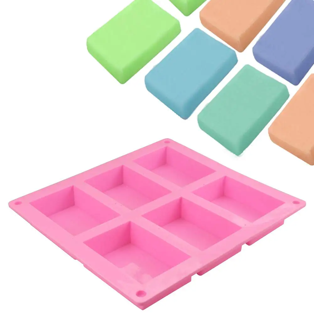 Rectangle 3.125 x 1.75 Silicone Mold: 6 Cavity - Elements Bath & Body