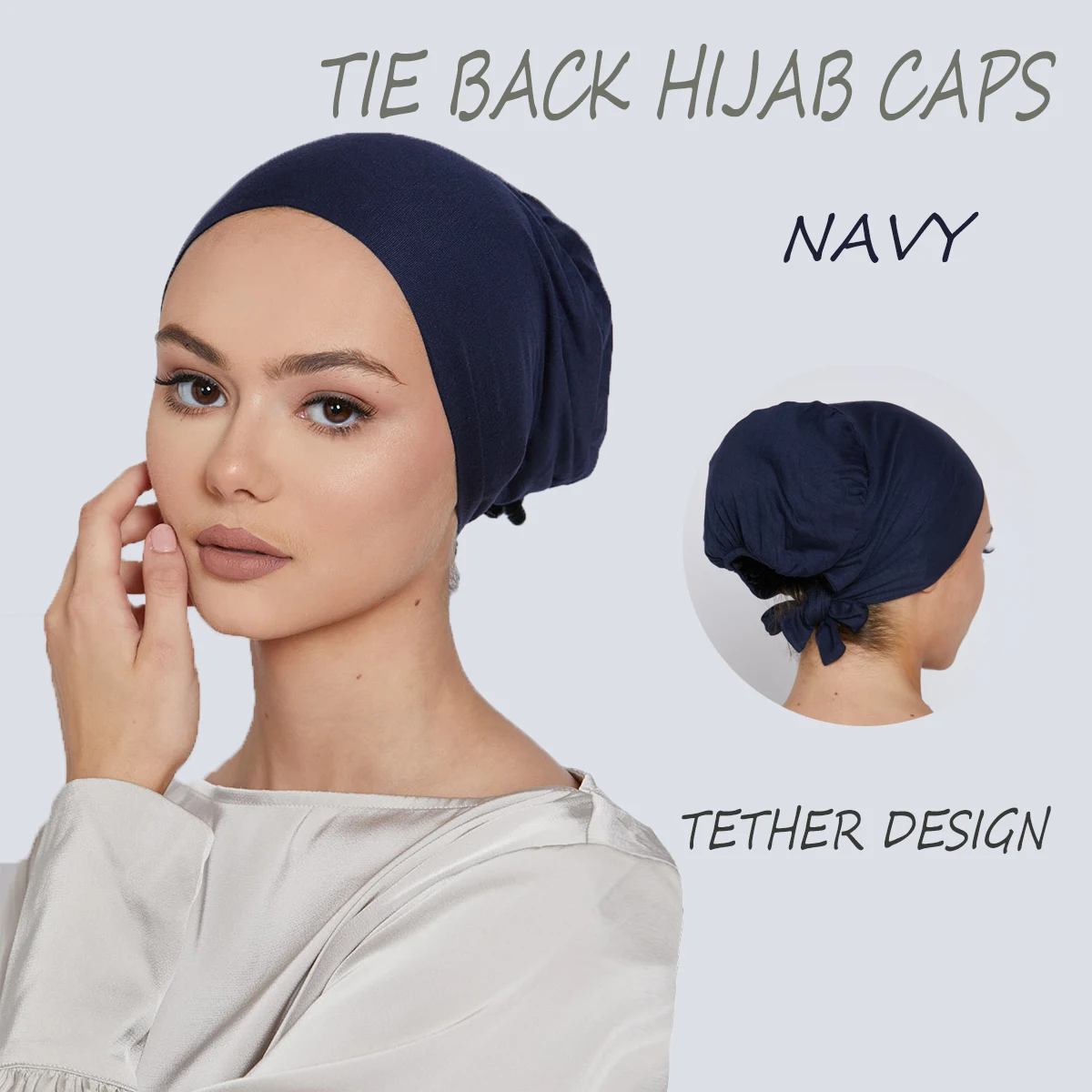 Cappello Interno Turbante Donna Hijab Elasticizzato – Berretto Chemioterapia O Sottoturbante – Nero