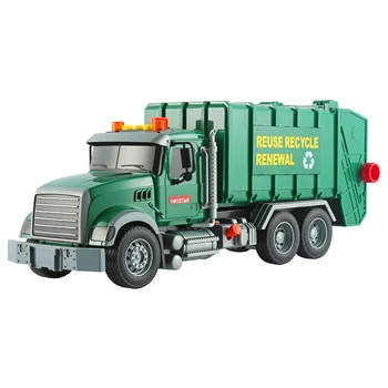 Green Garbage Truck Toy , Boy Vehicle Truck Set Kids Friction Car Children Toys 1/10 Inertial Vehicle sanitation Cars In City
