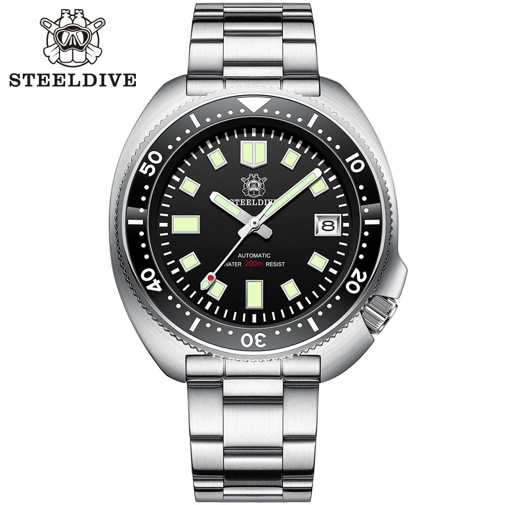 Steeldive SD1970 Men's 200m Waterproof Dive Watch with Ceramic