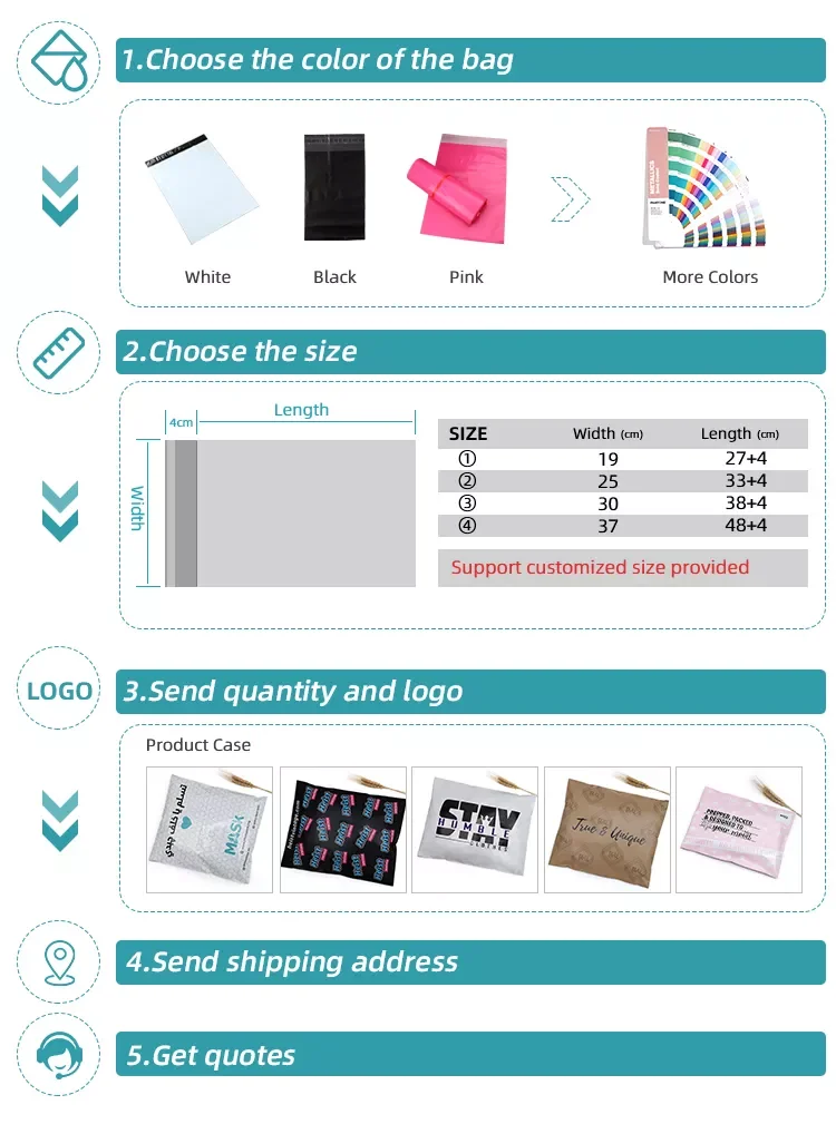 Eco Friendly Frosted Clothing Packaging Mailing Bags Packaging