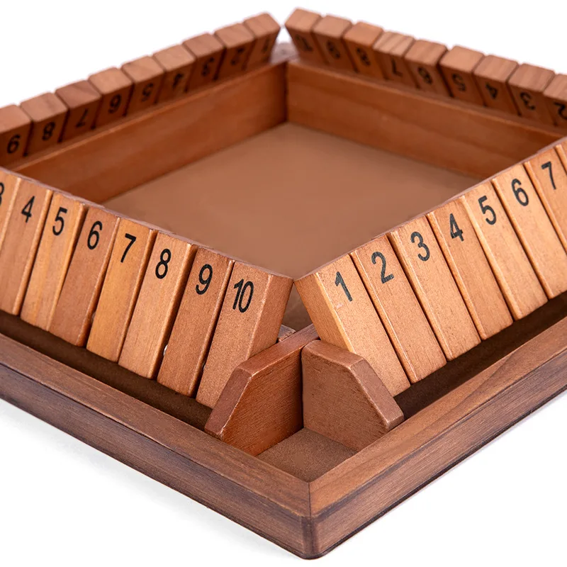 Wooden Shut The Box Indoor Dice Game Party Leisure Fun Game