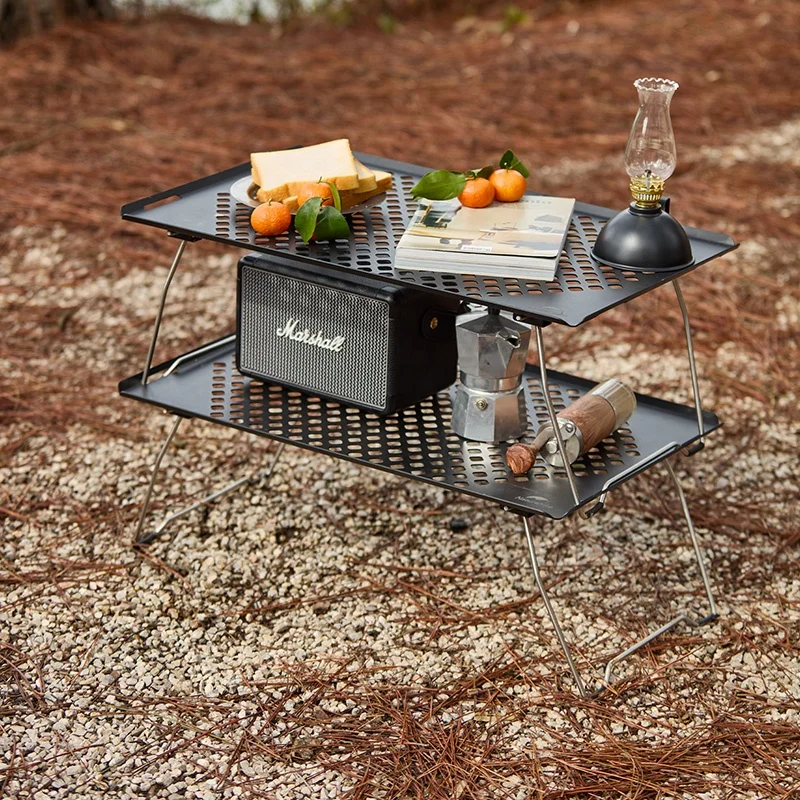 Naturehike udendørs camping picnic BBQ IGT stål mesh bord foldbart multifunktions bord