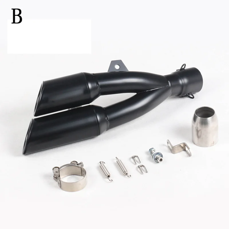 Motorcycle Exhaust Pipe Muffler Stainless Steel Black Double Hole New for Kawasaki Ninja 300 ER6N Aprilia RSV4 Sportster AK236