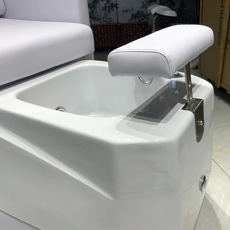 White/Black Stylish Pedicure Tub W/Discharge Pump & Pipe-less Pedicure Chair Whirlpool System Pedicure Spa