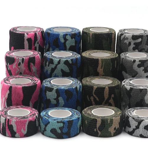 Прямая продажа с завода, камуфляжная самоклеящаяся лента медицинского класса, когезионная эластичная повязка ветеринарного стандарта