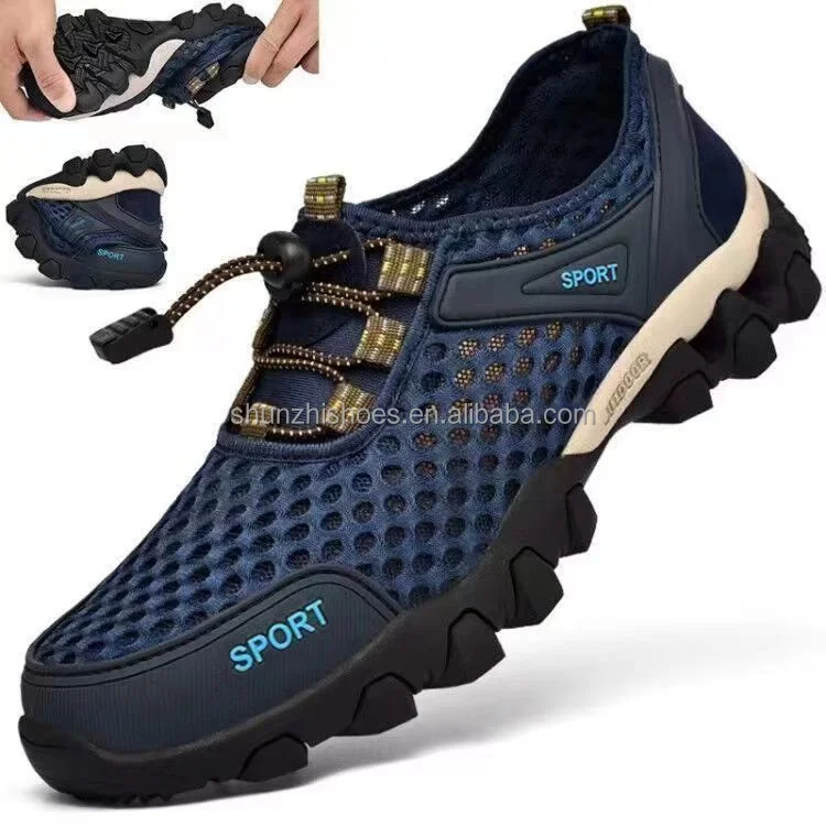 Cheap stock Henan custom logo mesh breathable light weight low MOQ best sports shoes men bareathable running shoes men's shoes