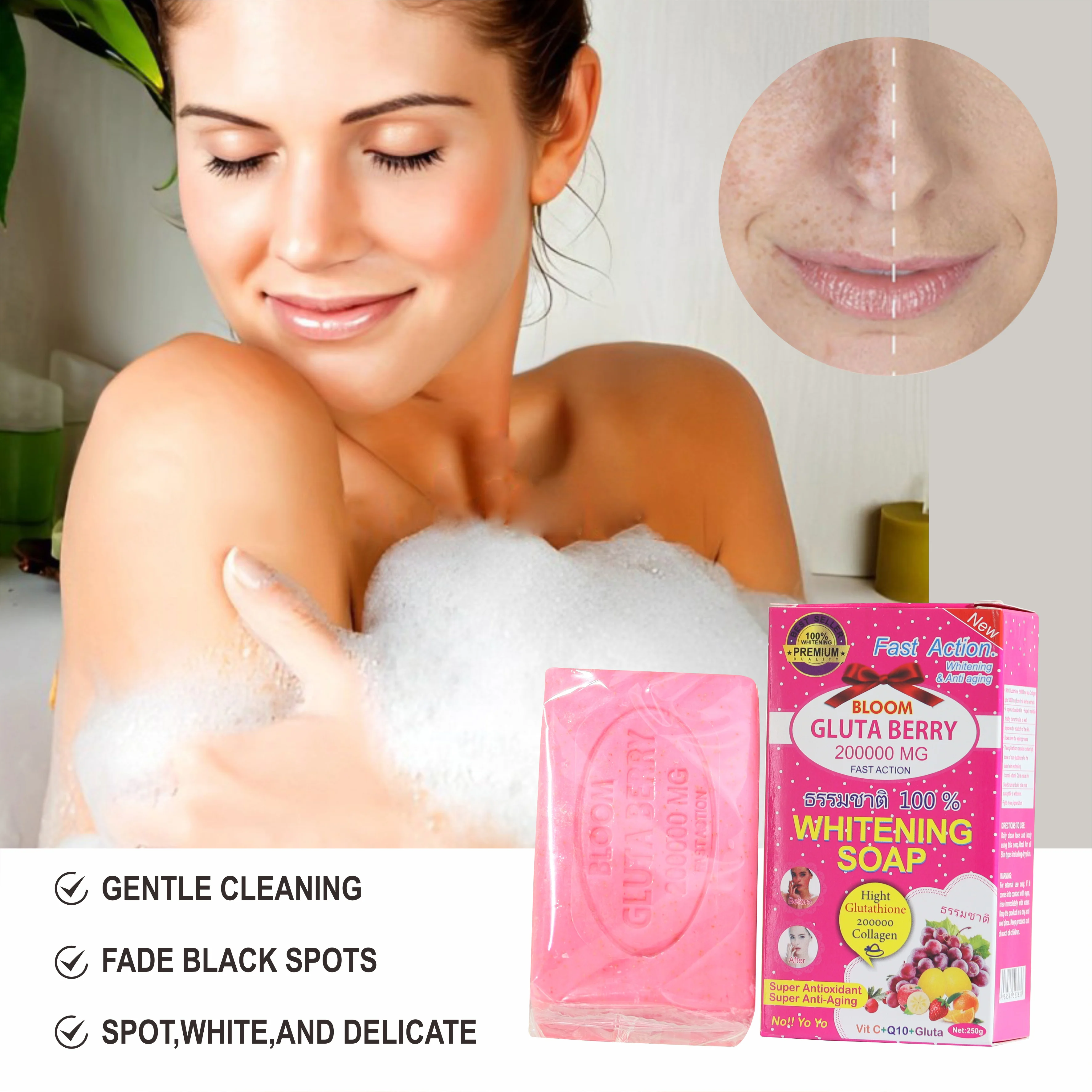Gluta Berry Whitening Soap 200000mg – Radiant Glowing Vitamins for All Skin  Types