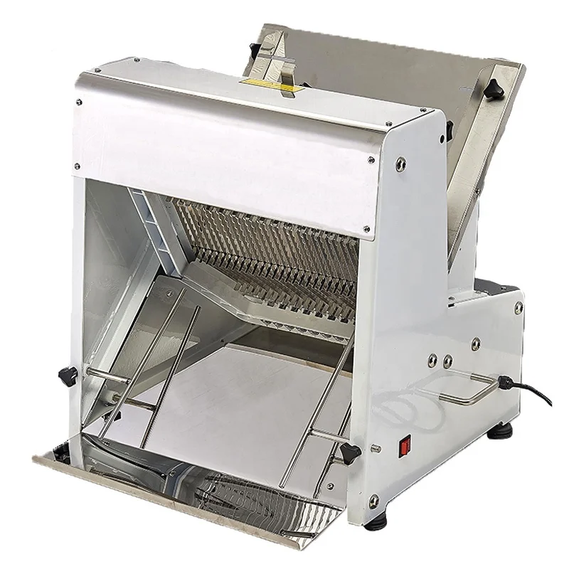 Commercial Toast Bread Slicer, 12mm Thickness Electric Bread Cutting Machine,  31PCS Commercial Bakery Bread Slicer, 110V