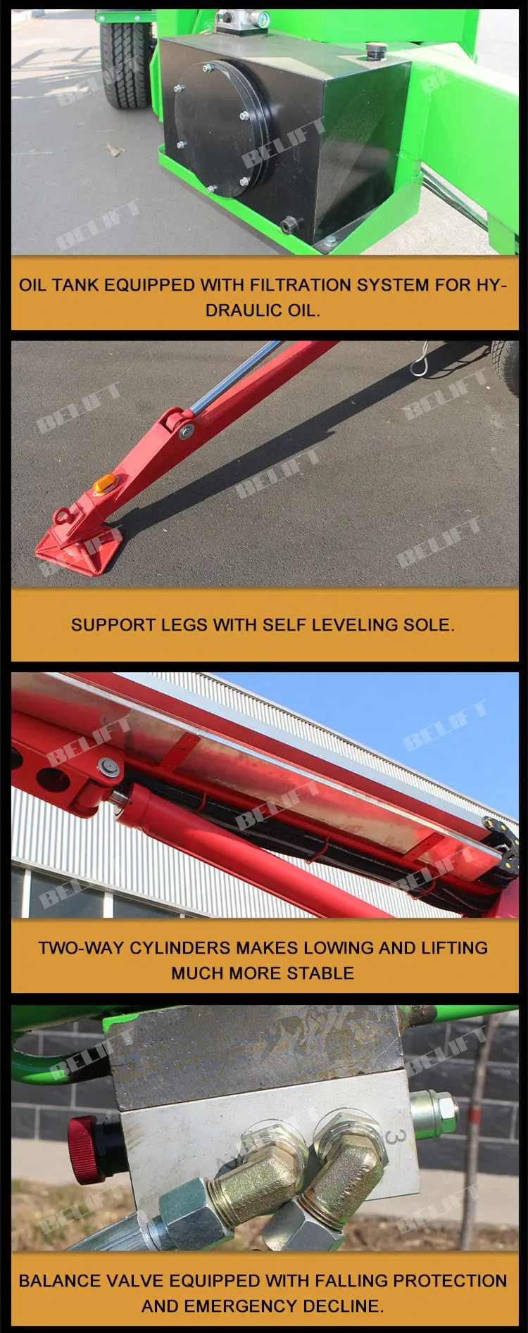 10m Mini Aerial Articulated China Cherry Picker with EPA 10-22m AC and Gas Power Telescopic Towable Lift